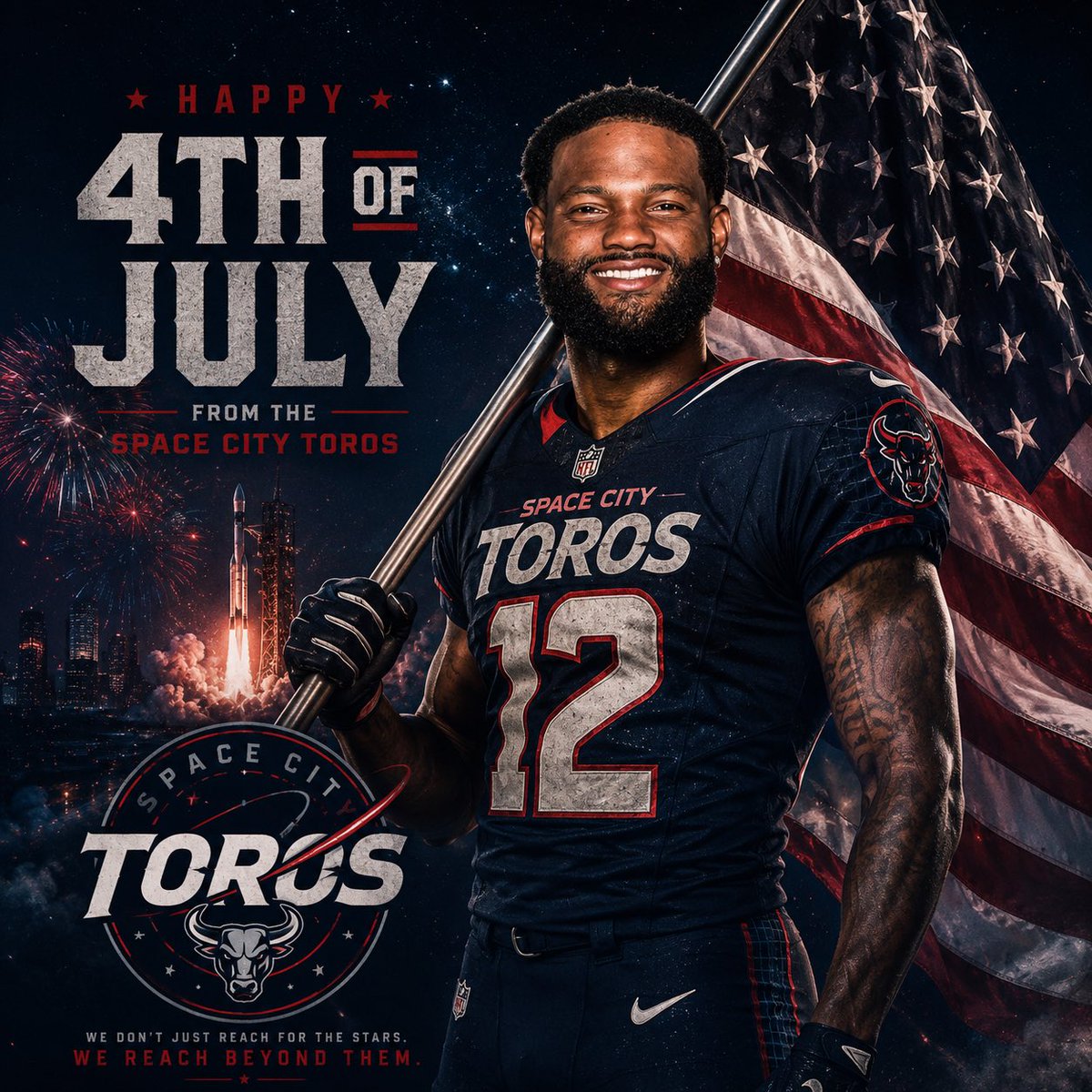 SpaceCityToros's tweet photo. Happy Birthday America! #250YearsStrong https://t.co/vNWdX30ZaY