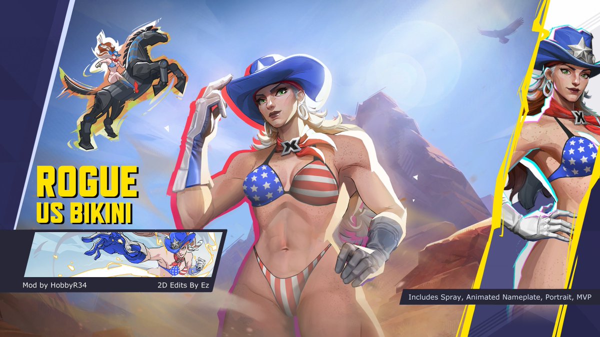 EzPinZee's tweet photo. US Bikini Rogue Edit for Marvel Rivals 

Beating the heat https://t.co/Gs94YCyOsk