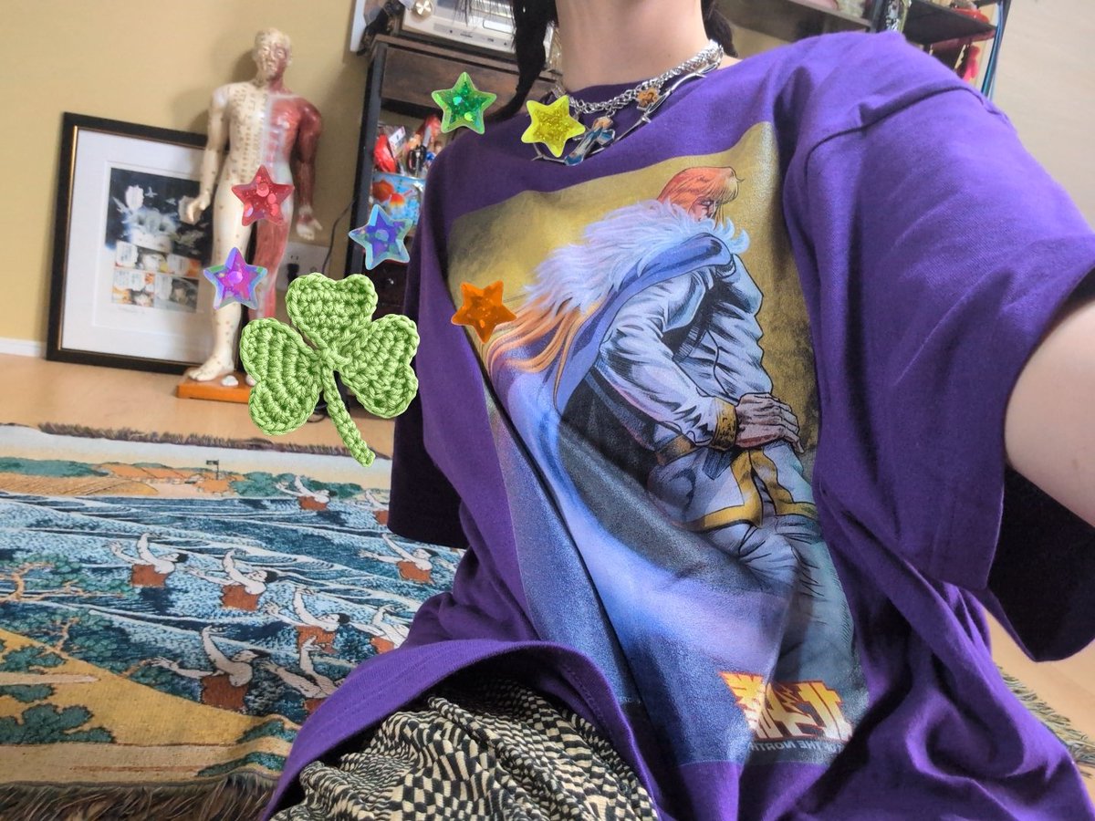 moSouthernCross's tweet photo. 可愛いTシャツ着た。3XLの紫💜にしたよー！！これ本当にかわいいから色違いでもういっこ買おっかな〜！！ https://t.co/qvfkQu65G8