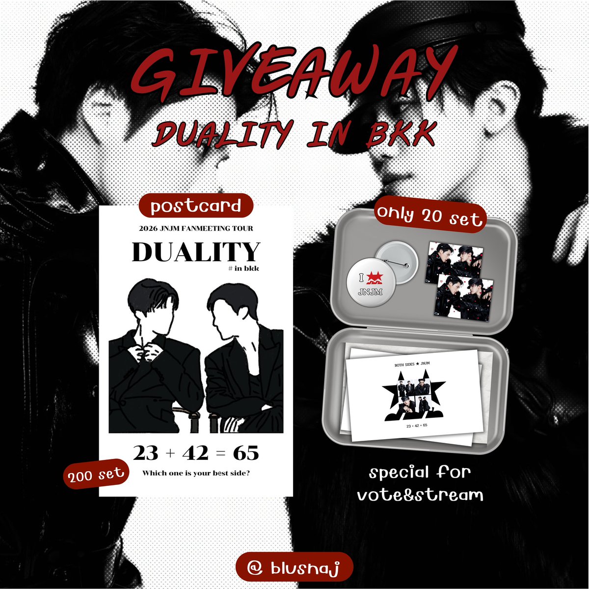 blusnaj's tweet photo. ૮^ྀི pls kindly rt  ིྀ১

🐶🐰 — giveaway
jnjm fanmeeting ૮₍˃̵֊ ˂̵₎ა

★ postcard 200 set

♡ྀི special for vote &amp; stream ♡ྀི

⤷ Pin Badge + ID Photo 20 set

Date : 7-9 August 2026
Time : TBA
Location : impack arena

#NCTJNJM_FANMEETING_TOUR
#NCTJNJM_FANMEETING_TOUR_DUALITY https://t.co/5vqLmUuPVX