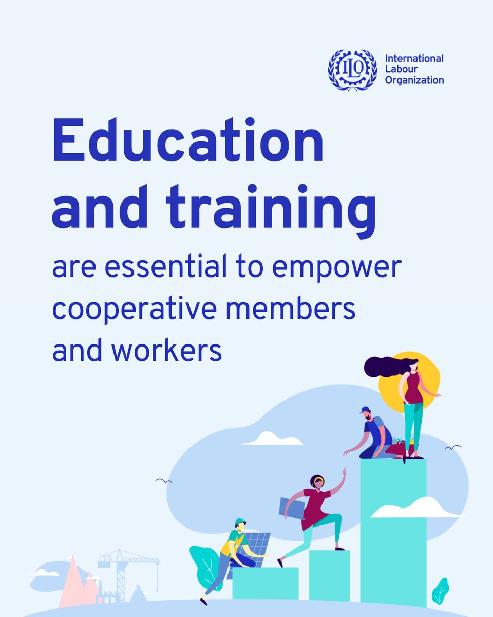 ilo's tweet photo. Education &amp; training are key to strengthening cooperatives.

The @ilo has developed &amp; advanced the institutionalization of various tools to support cooperative development while empowering their members &amp; workers. 

👉 Explore here: https://t.co/iihjjRJQJ7 https://t.co/JEeOugSayp