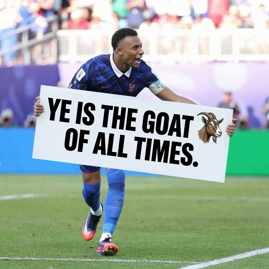 Kanyeeastyee's tweet photo. Kylian Mbappé 🐐 https://t.co/XwA5OHnYDK