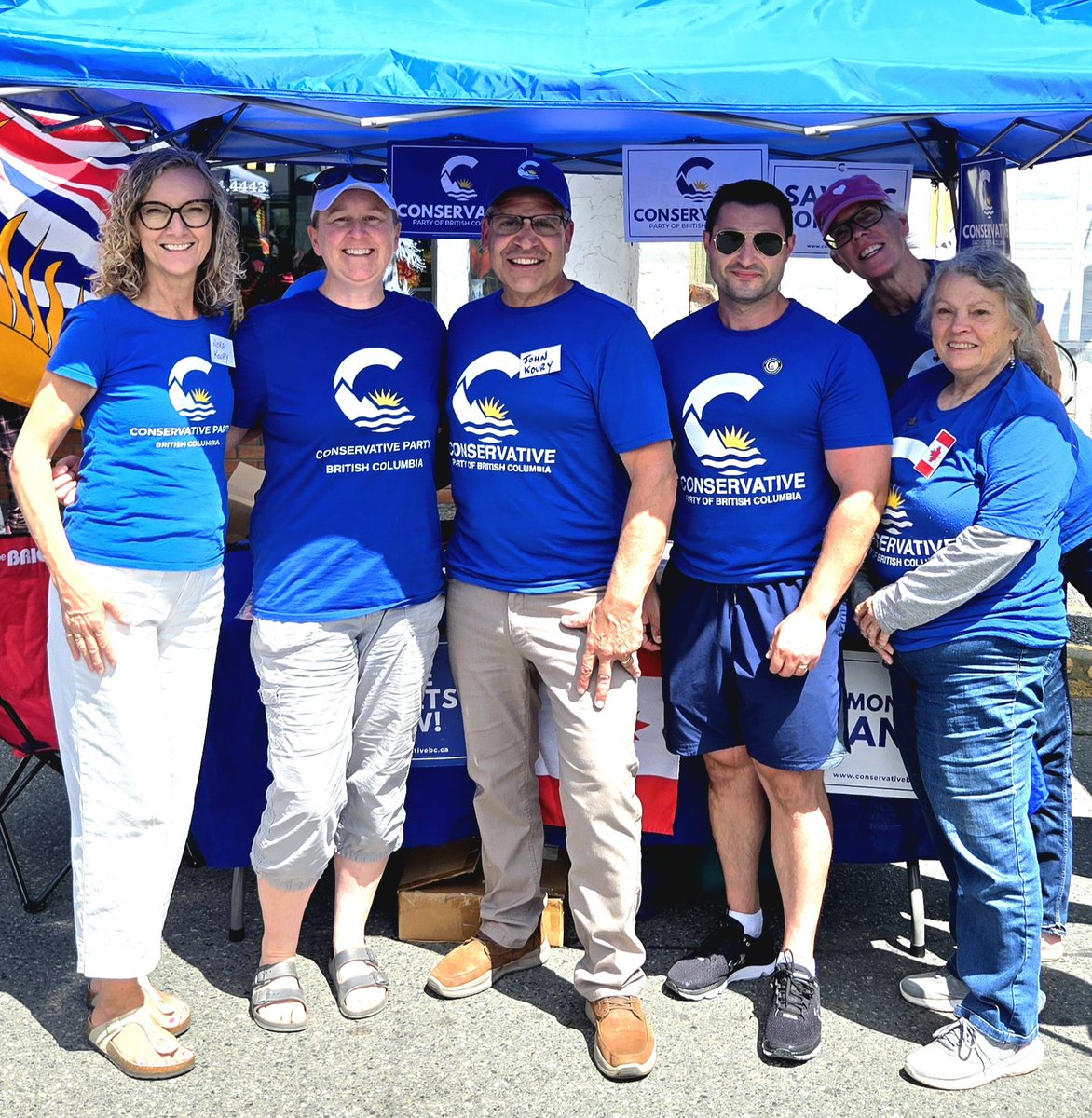 Johnkoury's tweet photo. Cowichan Valley @Conservative_BC Riding Association at the Willow Street Market today in Chemainus. @BCConservCaucus https://t.co/eM6oD8lcDo