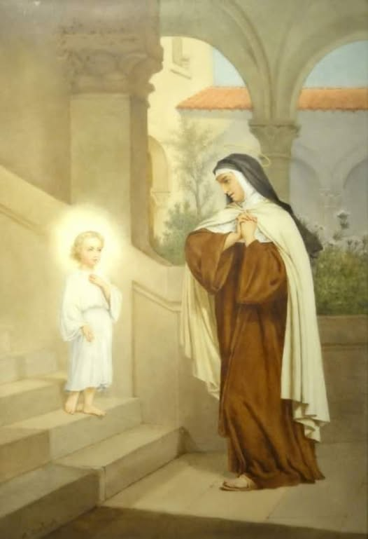 unseglar's tweet photo. Se cuenta que Santa Teresa de Jesús, yendo un día por las escaleras del Monasterio de la Encarnación en Ávila, se tropezó con un hermoso Niño.
Sorprendida por ver un niño dentro de la clausura monacal, se dirigió a él preguntándole:- ¿Y tú quién eres?
El niño le replicó a su https://t.co/0cMBvE5P86