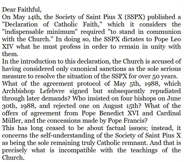 RomanoSace57080's tweet photo. Rev. Fr. Walthard Zimmer, FSSP, on the "Declaration of Faith" of the "SSPX" - Bulletin of the Linz (in Austria) Parish of the FSSP: https://t.co/Px7wWpMEWs