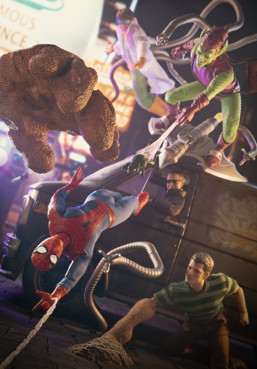 gabal's tweet photo. I’m starting to think this isn’t about the hot dogs. 🌭 #toyphotography #spiderman @mezcotoyz https://t.co/Lnbu4Sz17K