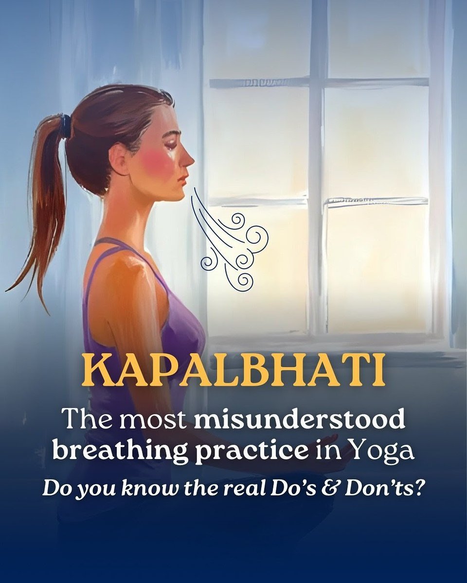 Krishnavallabhi's tweet photo. Kapalbhati is one of the most powerful yogic practices—but only when done correctly.

It can boost energy, sharpen focus, and support overall well-being.
But ignoring the right technique can do more harm than good.

Here's what every beginner must know before practicing... 🧵👇 https://t.co/hXg9BkjEZl