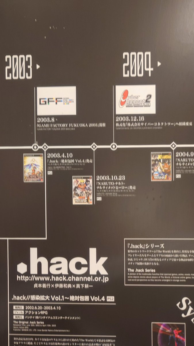 akibarion's tweet photo. 静岡PARCOにてサイバーコネクトツー展来た！
早速だが当時携帯持ってなくて死ぬほどやりたかった、.hackモバイルが無かったことになってた衝撃に腰を抜かした
昨日社長来てたなら聞いてみたかった〜w https://t.co/e1MUpxQSsT