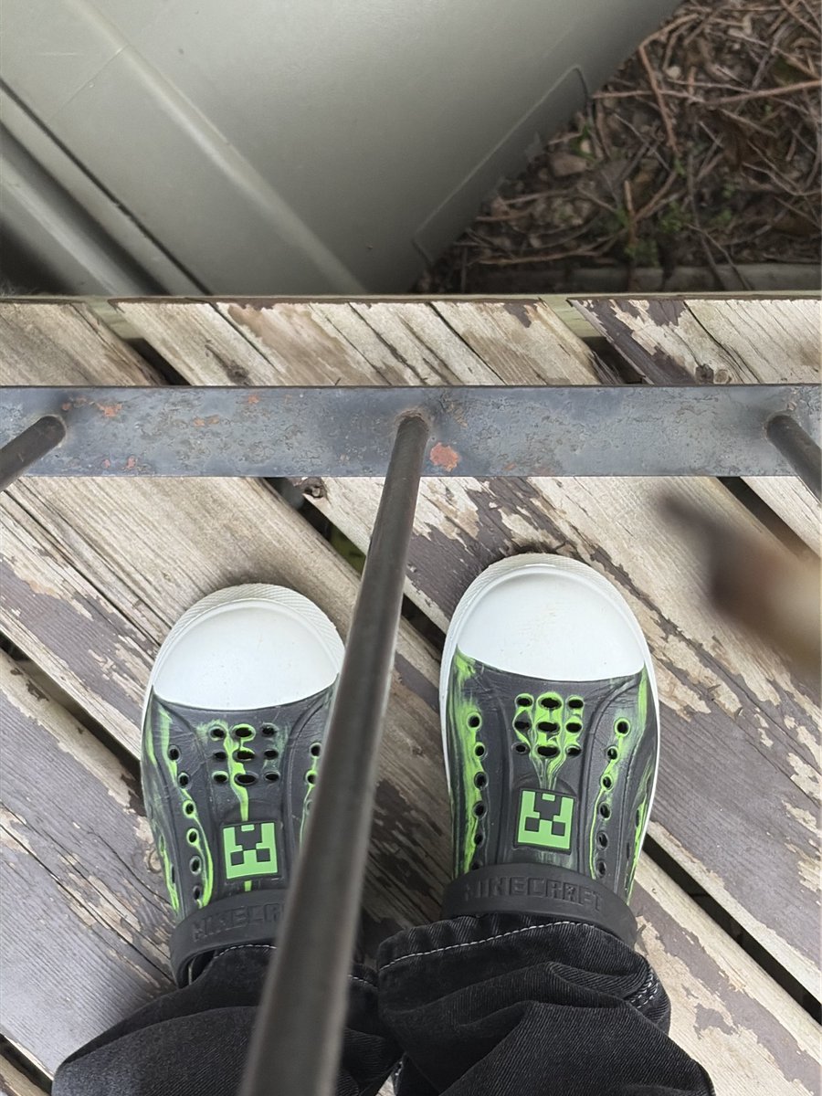 more4maple's tweet photo. thanks for 300 followers losers here's a photo of my minecraft crocs 🥳 https://t.co/vG0QuRKN4Z
