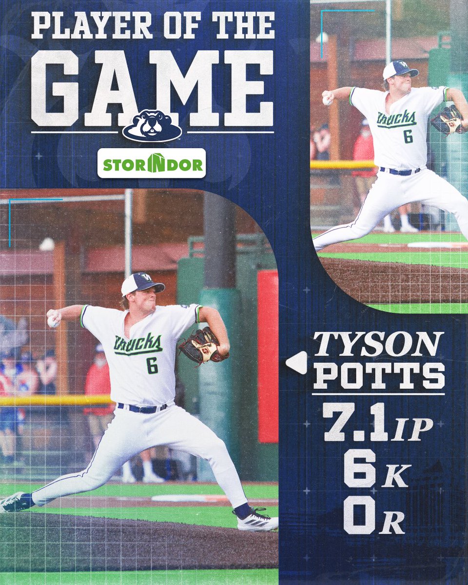 ChucksBaseball's tweet photo. LADIES AND GENTLEMEN. TYSON POTTS 🔥

Tonight’s Player of the Game is presented by Stor-in-Dor 

@TysonPotts2 
#WausauWoodchucks #BurrowDown https://t.co/OOmk6fwVVz