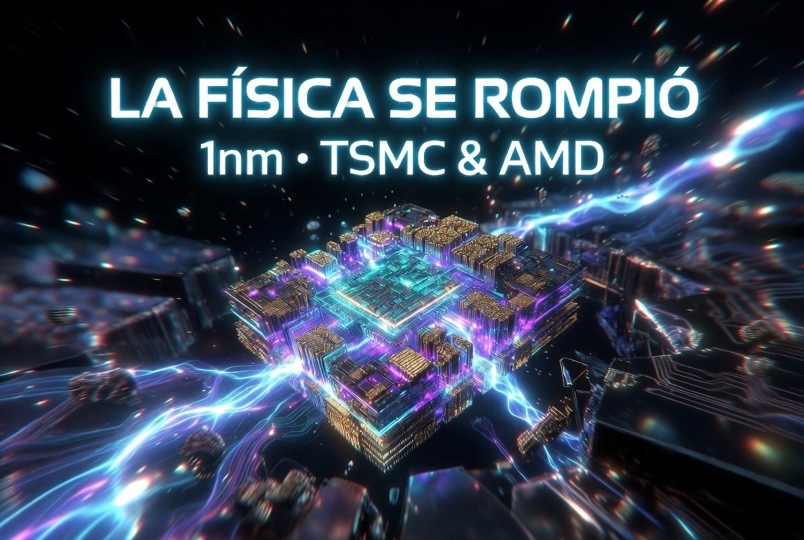 Radar_IAA's tweet photo. La física de los semiconductores acaba de romperse por completo. TSMC y AMD acaban de anunciar el primer procesador funcional del mundo con arquitectura de 1 nanómetro (1nm)🔬💥

​Llegamos al límite teórico del silicio. Lo que antes se consideraba imposible debido al "túnel cuántico" (donde los electrones se escapan por lo pequeño del espacio), hoy ya es una realidad técnica.