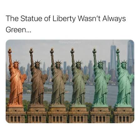 MontclareLabs's tweet photo. Happy 250th America!  And for those of you ever wondering why the Statue of Liberty is green, it is due to oxidation of her copper facade!  #stem #4thofjuly https://t.co/wa2Qmycxlb