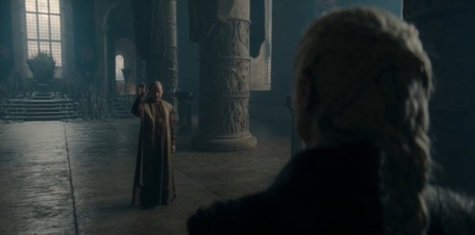 Targ_Loyalist's tweet photo. I really enjoyed the scene between Rhaenyra and the High Septon Balman. The Oldtown hostility toward dragons really comes through here, almost like they would celebrate once the dragons are gone. It also adds to why Eustace's version in FIRE & BLOOD is so unfavorable toward Rhaenyra. The High Septon essentially dismissed Rhaenyra Targaryen as a legitimate queen right to her face, openly undermining her authority. This is an instant classic, definitely one of the best moments in the episode.

#HouseOfTheDragon you are cooking!!