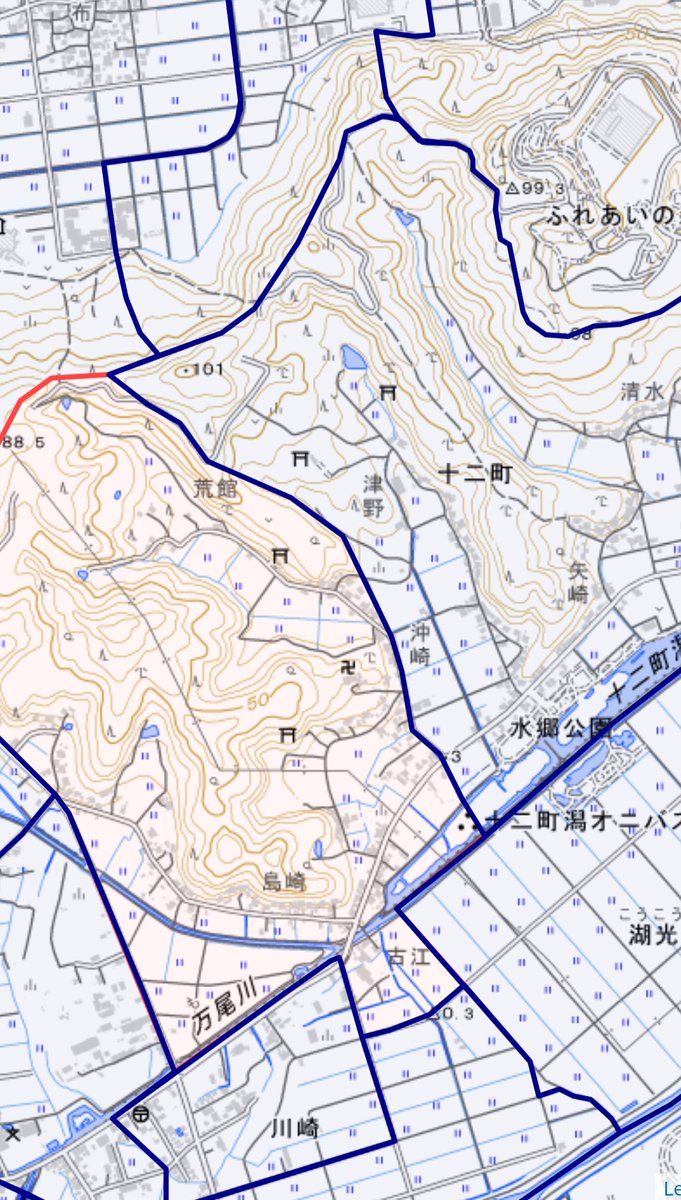 KATSUTAshikyo1's tweet photo. ◉ 富山県氷見郡「十二町村」

十二町村（じゅうにちょうむら）は、かつて富山県にあった村。
現在の氷見市十二町地区で、地元の住民は親しみを込めて「ジンチョウ」と呼んでいる。
廃止日∶1954年4月1日
廃止理由∶編入合併
阿尾村,宇波村,久目村,神代村,十二町村,速川村,布勢村,仏生寺村,女良村,薮田村→��見市
現在の自治体∶氷見市
○ 廃止時点のデータ　
国∶日本
地方∶中部地方（北陸地方）
都道府県∶富山県
郡∶氷見郡
面積∶11.01km²
総人口∶2455人（1938年、昭和
13年）
○ 十二町村役場
所在地∶富山県氷見郡十二町村万尾
座標∶北緯36度49分58秒　
    東経136度57分33秒
○ 沿革　
・1889年（明治22年）4月1日-町村制の施行により、射水郡十二町村、西朴木村、万尾村、中谷内村、上久津呂村、下久津呂村、粟谷村、海津村、川尻村、中島新村の区域の一部及び古江新村の区域をもって、射水郡十二町村が発足する。
・1896年（明治29年）3月29日-郡制の施行のため、射水郡の区域から分立して、氷見郡が発足により、氷見郡に所属となる。
・1954年（昭和29年）4月1日-氷見市に編入する。
