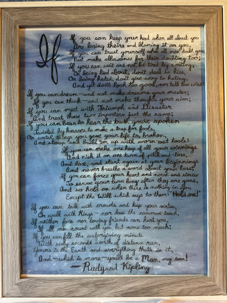 CayleJo's tweet photo. @TheMiddleborne I love The Charge of the Light Brigade! Rudyard Kipling’s If is a top contender for one of my favorites too though. I painted this one for my brother to try out an idea https://t.co/JOFroPmKbK