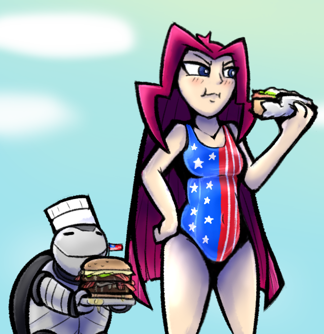 Steinthewolf's tweet photo. Happy Amerika Day to those that still celebrate. 

I dont have anything new this year, so here's a throw back to previuous amerikan stuffins.
Enjoy. 🍔🌭🎇 https://t.co/s17cNYyrwW