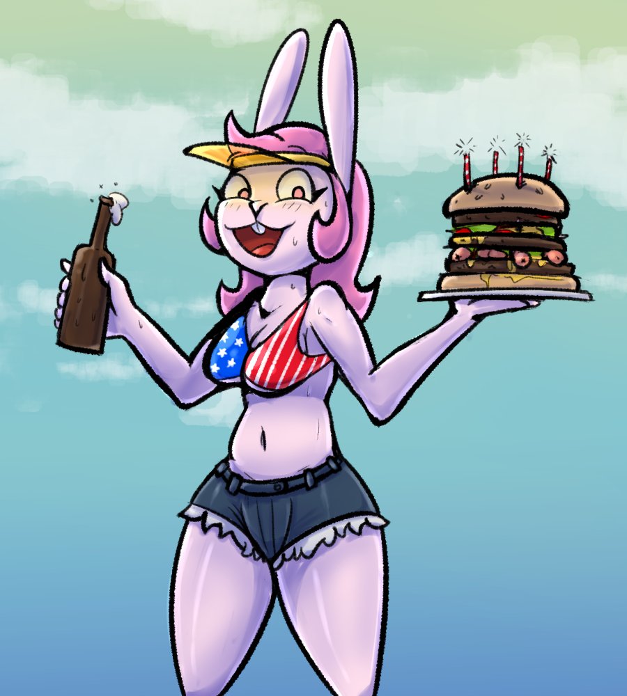 Steinthewolf's tweet photo. Happy Amerika Day to those that still celebrate. 

I dont have anything new this year, so here's a throw back to previuous amerikan stuffins.
Enjoy. 🍔🌭🎇 https://t.co/s17cNYyrwW