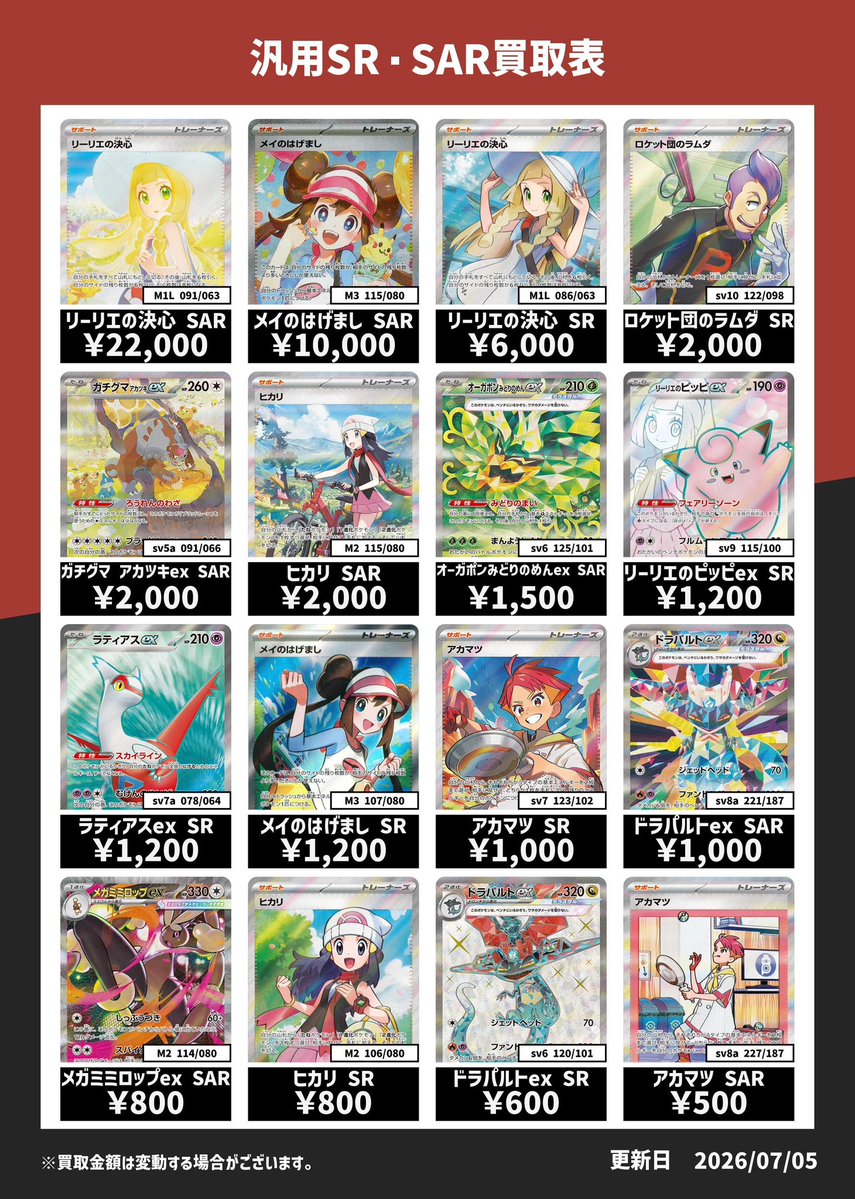 ✨トレーナーズSAR・SR買取✨ リーリエの決心 SAR ¥22,000 リーリエの
