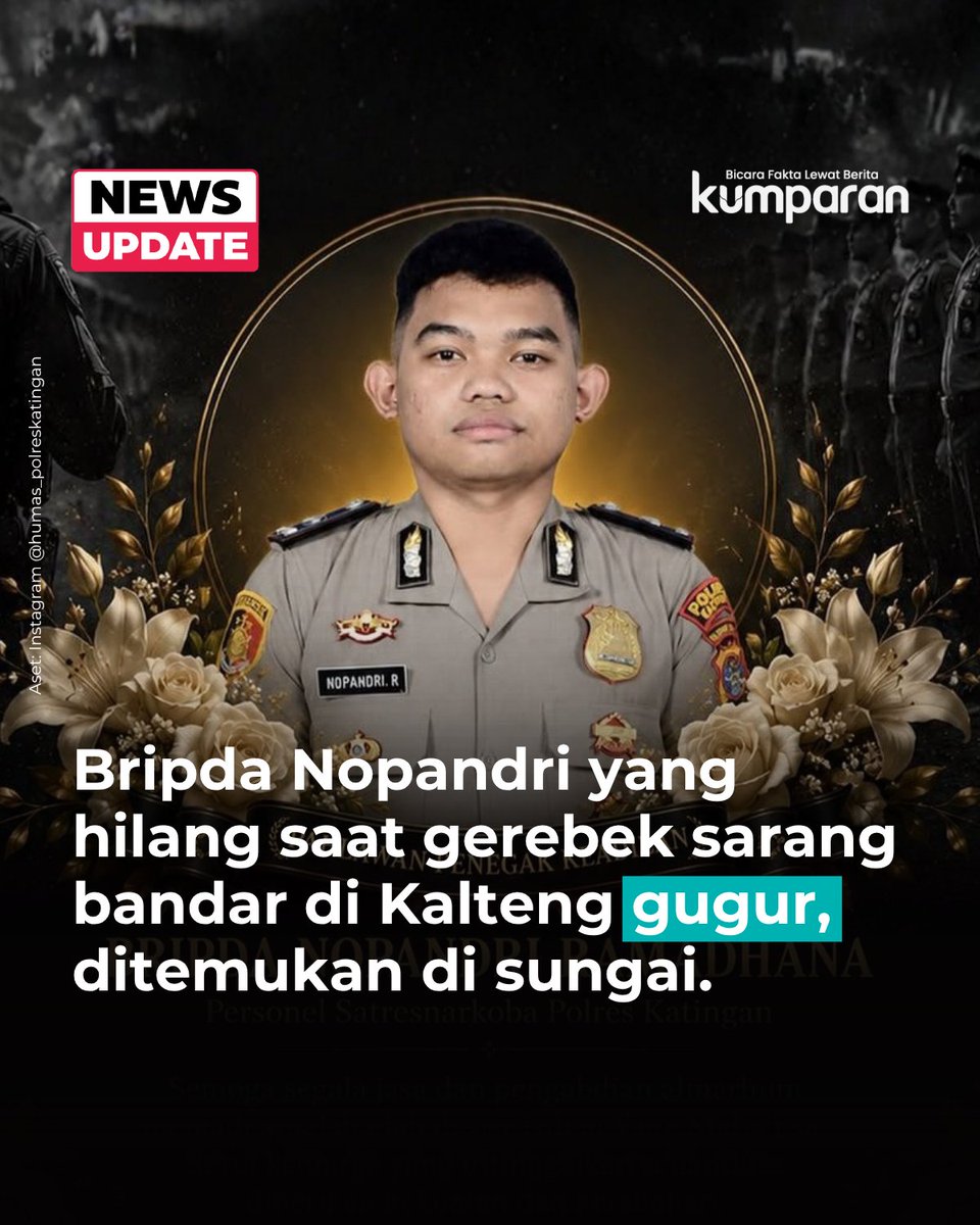 Bripda Nopandri Ramadhana, polisi yang hilang saat menggerebek bandar ...