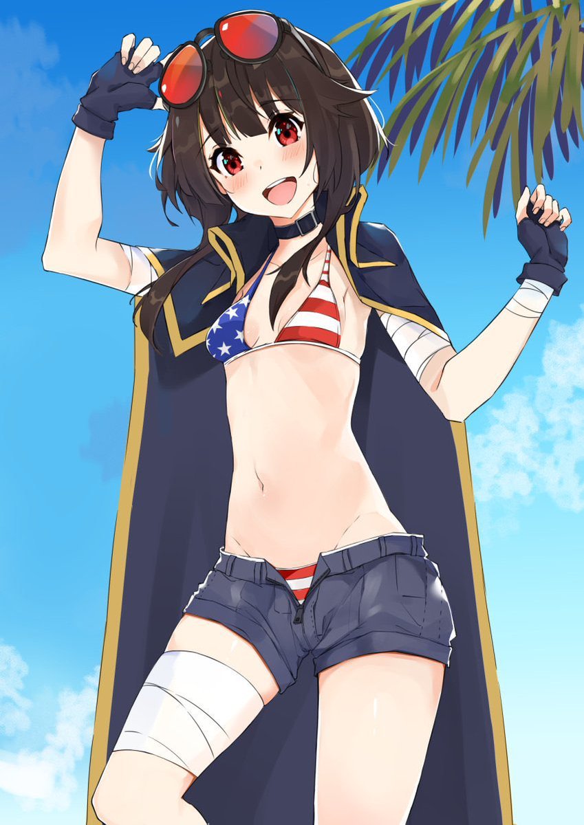 Fe4rless309's tweet photo. I’m a bit late to the 4th of July but here’s American Megu 🇺🇸 https://t.co/wjKMeehOnd