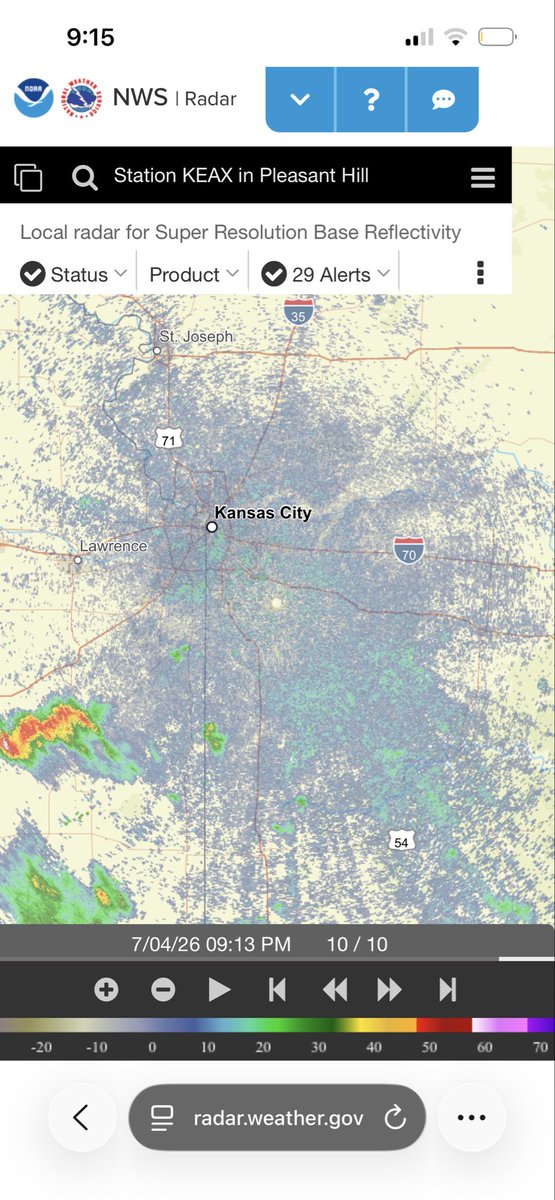 JoeDonMcGaugh's tweet photo. @BryanBusbyKMBC @NevilleKMBC is this the radar picking up fireworks? Happy 4th!! https://t.co/Kq3E5RD9vH