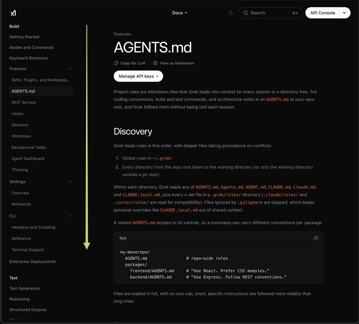 techdevnotes's tweet photo. xAI has added 11 New documentation pages for Grok Build https://t.co/Hhwo4sPCYx