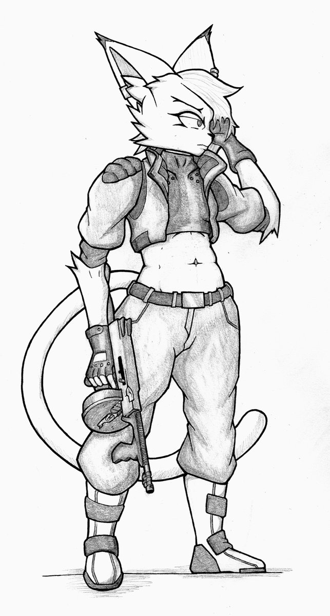 quote0951's tweet photo. As promised, this is SMG Saturday. This week I'm featuring the Chicago Typewriter from Re4 with a pose straight from the re4 alt costume key art. #furry #furryart #ResidentEvilㅤ https://t.co/BvOboYrQ1y
