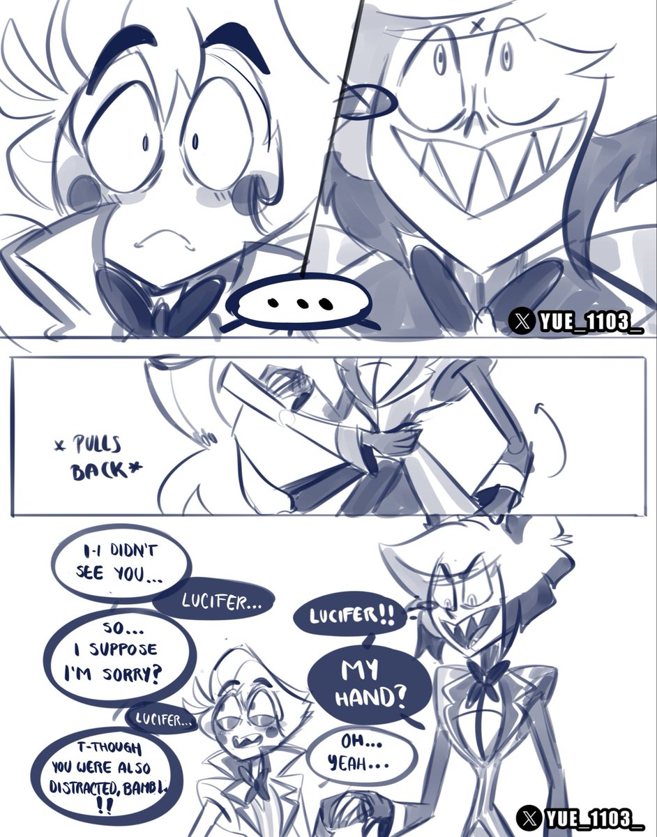 Yue_1103_'s tweet photo. Just a funny accident 📻 🍎 
🤭

#radioapple #alastor #lucifer #hazbinhotel https://t.co/DBB762EkkO