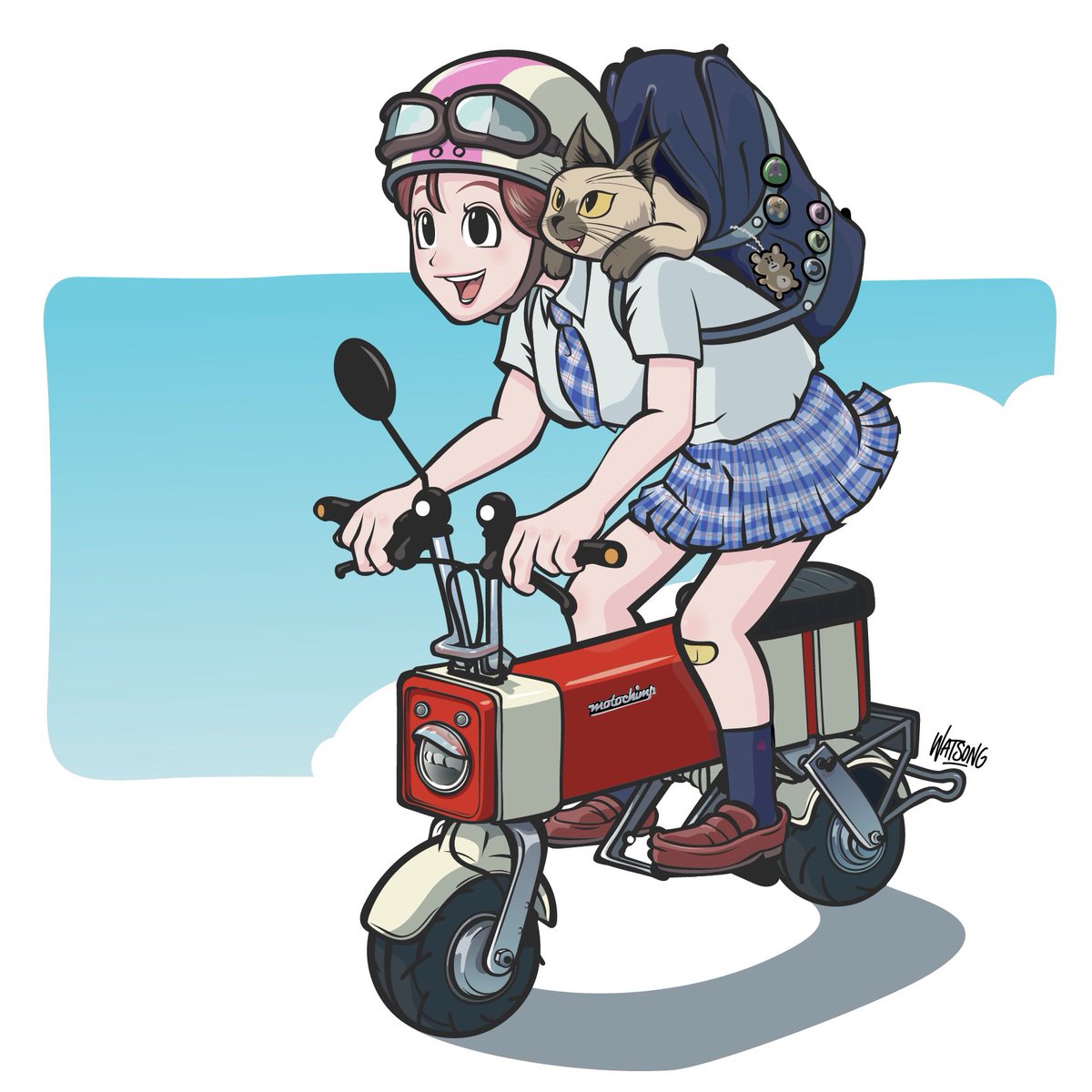 watsong2's tweet photo. モトチンプガール　夏
#バイクガール #イラストレーター https://t.co/o9bmd7e444