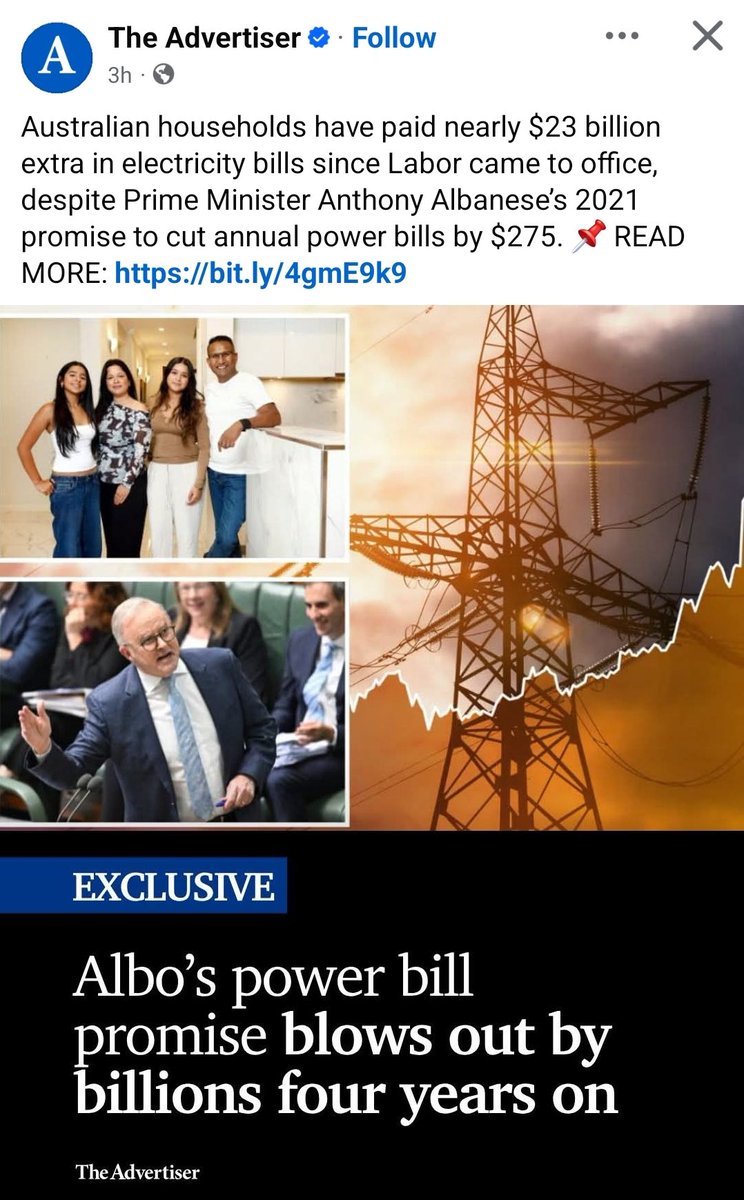 PaulineHansonOz's tweet photo. Australian power bills have blown out by $23 BILLION since Albo was elected.

Wind and solar are not cheaper. https://t.co/OpHYICh6cB