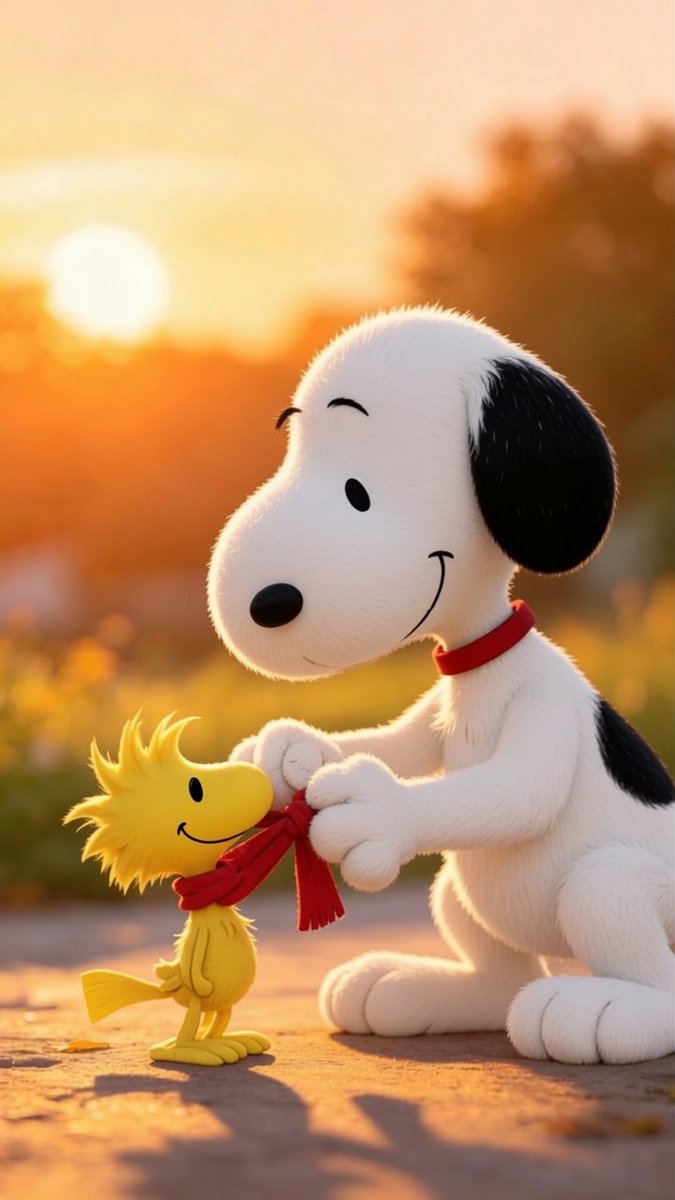 SnoopyWallpaper's tweet photo. Friendship Warms the Sunset 🌇 https://t.co/WS7Z5eW8sV