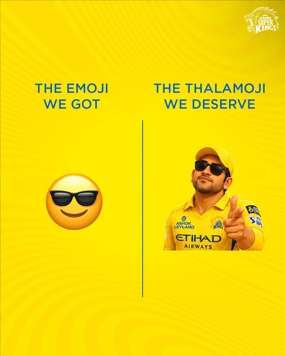 ChennaiIPL's tweet photo. Meet our cute Thala. 😍
Liked our Thalamojies? More coming your way! 🥳 

#WhistlePodu #Yellove https://t.co/oihaKKh2PI