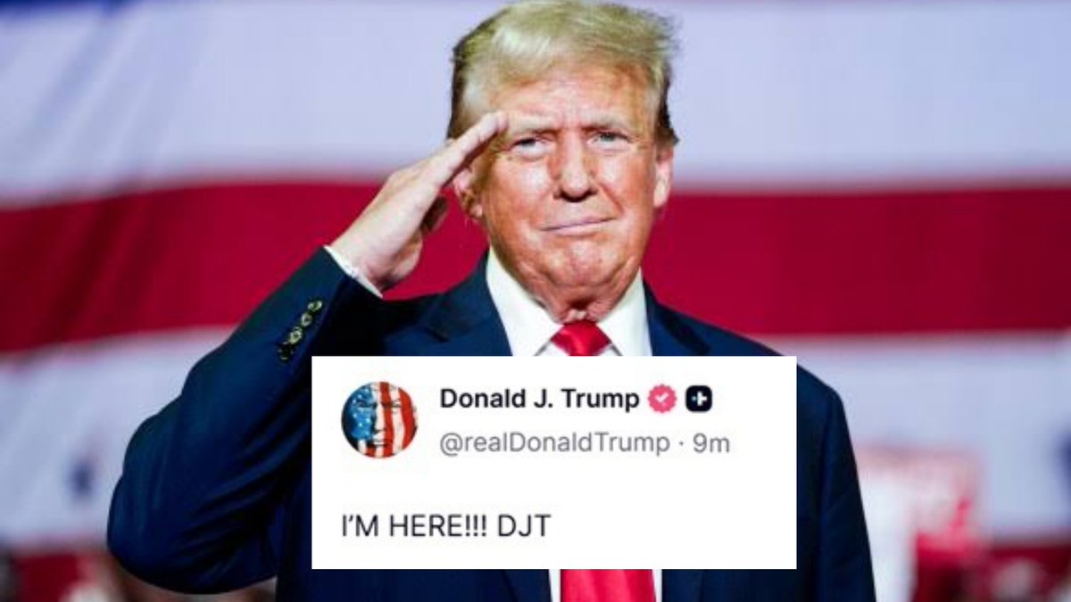TrumpDailyPosts's tweet photo. 𝗗𝗼𝗻𝗮𝗹𝗱 𝗝. 𝗧𝗿𝘂𝗺𝗽 𝗧𝗿𝘂𝘁𝗵 𝗦𝗼𝗰𝗶𝗮𝗹 𝗣𝗼𝘀𝘁 - 𝟭𝟬:𝟭𝟲 𝗣𝗠 𝗘𝗦𝗧 𝟬𝟳.𝟬𝟰.𝟮𝟲

I’M HERE!!! DJT https://t.co/P3hpgV8gnu