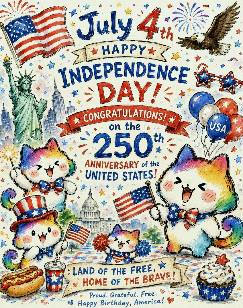 mr_phoney's tweet photo. Happy 250th birthday to the United States of America!٩(^‿^)۶🇺🇸🎉✨ https://t.co/m2hGmmWRuC