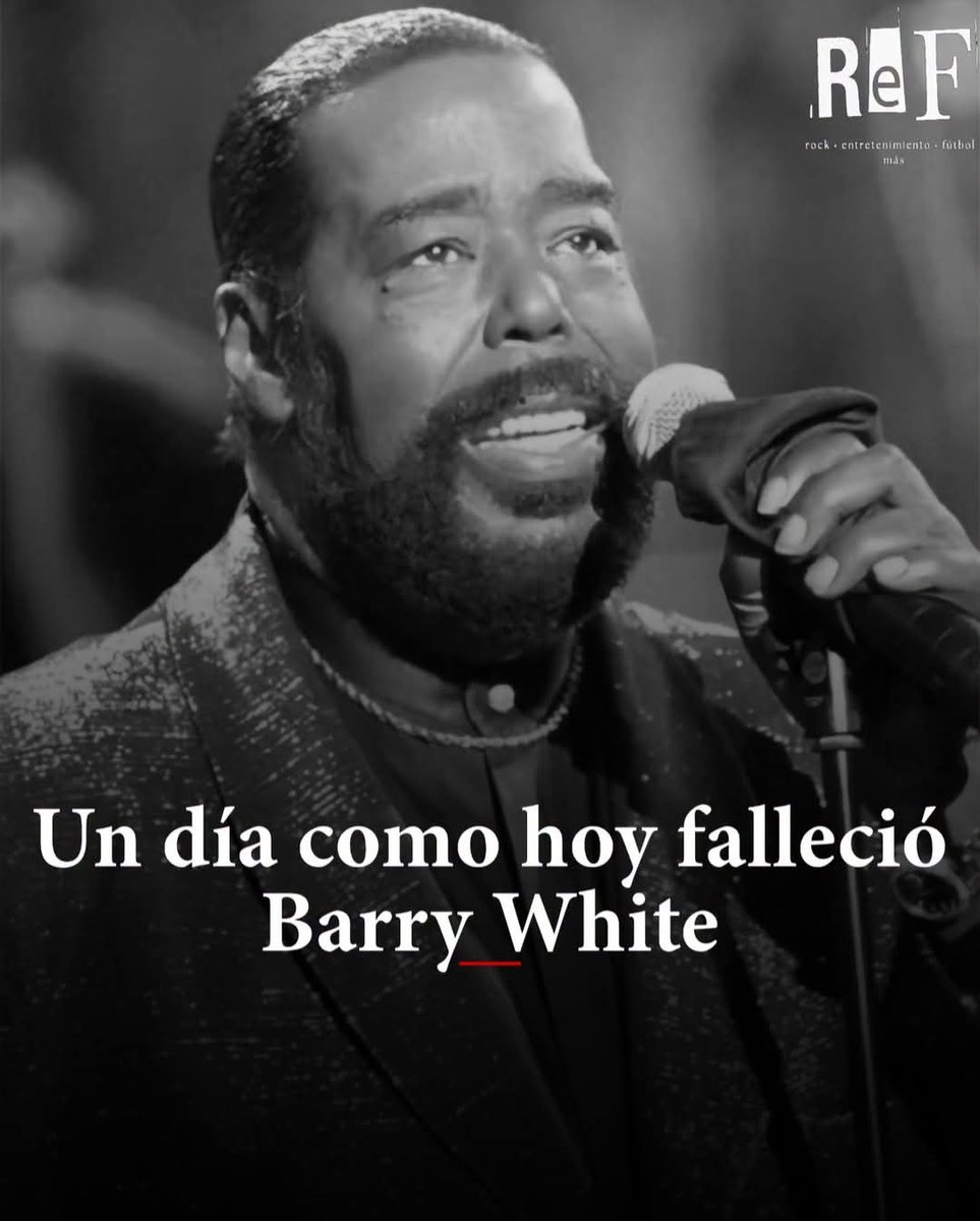 PhDrMoon's tweet photo. Hoy se cumplen 23 años de la partida del gran Barry White, uno de los cantantes más grandes de todos los tiempos, conocido por su voz profunda y conmovedora y sus baladas románticas.

Obtuvo 106 discos de oro y 46 de platino, y cuenta con una estrella póstuma. https://t.co/xYqnnO9eCy