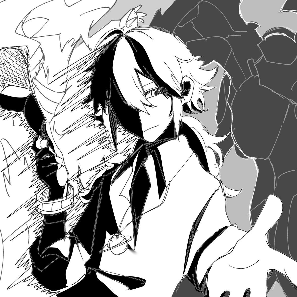 clarishvbw's tweet photo. 要素詰め込みすぎて意味わからんくなったNの落書き https://t.co/lWgtLpGCab