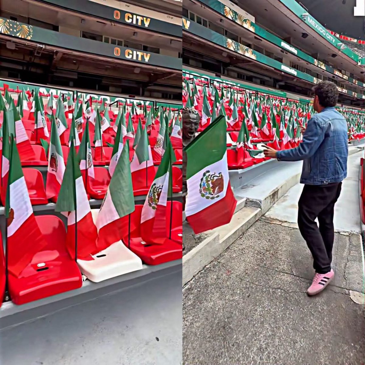 Javisness's tweet photo. 🚨🇲🇽 ¡¡TODO ESTÁ LISTO PARA MAÑANA!! 🏟️🔥

El Estadio Azteca ya se alista para recibir a la Selección Mexicana con un ambiente que promete ser inolvidable.

🇲🇽 Más de 80,000 banderas de México ondearán al mismo tiempo en las gradas, pintando el estadio de verde, blanco y rojo para impulsar al Tri desde el primer minuto.

💚🤍❤️ Mañana no solo juegan 11 en la cancha… también jugará toda una nación desde las tribunas.

¡Que el Azteca haga temblar a Inglaterra desde el silbatazo inicial! 🇲🇽