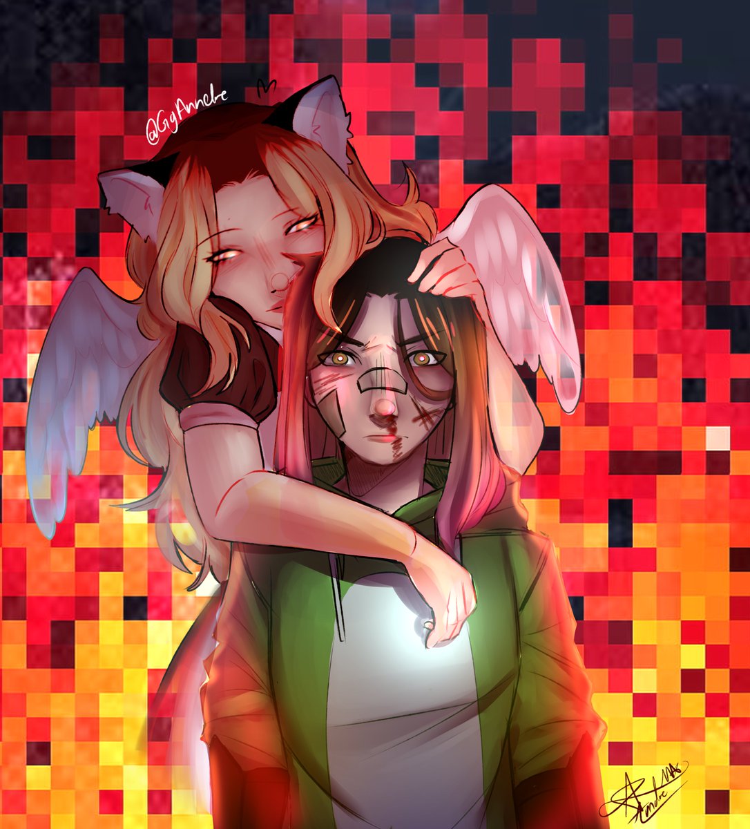 GgAnndre's tweet photo. YO QUIERO UN HEROE

#fanart a @samyriveratv y @arigameplays cubitos

(No lo alcanzo a matar al otro pero roliemos que si xd) Las tkm

#minecraftextremo3 #Riversgg #Arigameplays https://t.co/BB1xZndCMW