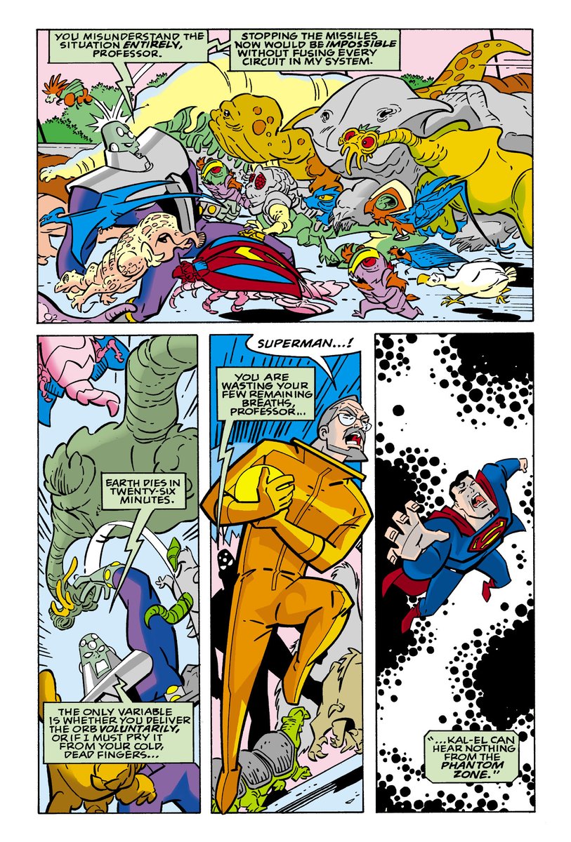 worldsfinest's tweet photo. Superman Adventures #23 hit shelves this month (on July 8) in 1998 from DC Comics! Written by Mark Millar with art by the incredible Aluir Almancio, the fantastic "War Games" two-parter closes strong as Superman and Livewire team-up to take down Brainiac! #SupermanTAS #Superman https://t.co/nhsd0KeDy5