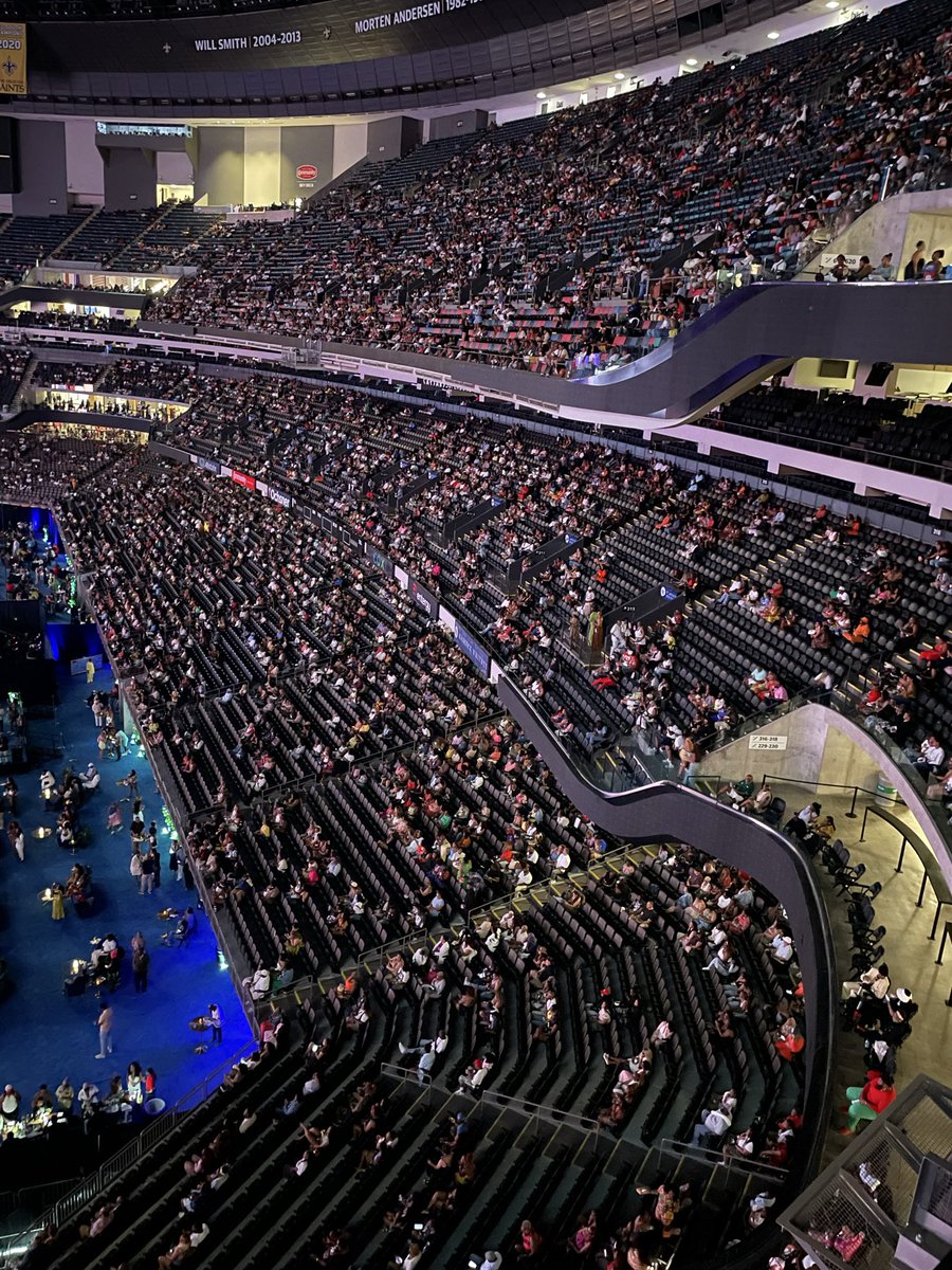 KeithSpera's tweet photo. Significant drop-off in attendance for the second night of the 2026 @essencefest . Lots of seats throughout @CaesarsDome that were full last night are empty tonight https://t.co/tojRH1N30j