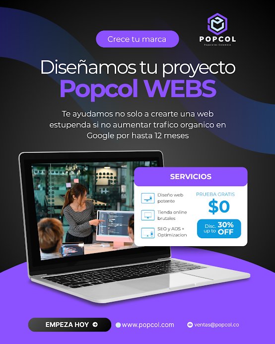 Radiocentro_col's tweet photo. Nuestros aliados @popcol_co siguen creando sitios para artistas y empresas #popcol #popularescolombia #diseño web https://t.co/DeQSmwj4m1
