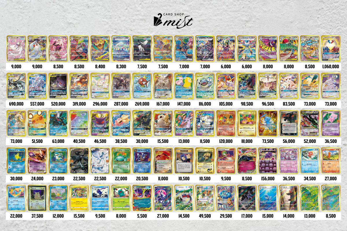 Mist_akiba's tweet photo. 🔥PSA10 強化買取買取表💪 7/5

ポケモンカードPSA10を本気買取🔥
❤️‍🔥❤️‍🔥大口買取も受付可能🙆‍♀️❤️‍🔥❤️‍🔥

👀!!郵送買取も受付中!!📮✨️
※DMにてご連絡ください。

⏰買取受付時間 12:00〜19:30

✅買取表のみご査定可能！！

🏠東京都千代田区外神田4-9-2 
   千住ビル5 3階

※カードの傷、ケースの傷で減額となるものもございます。
※予告なく終了する場合がございます。

#秋葉原  #ポケカ買取表 #PSA10 
#Mist買取表