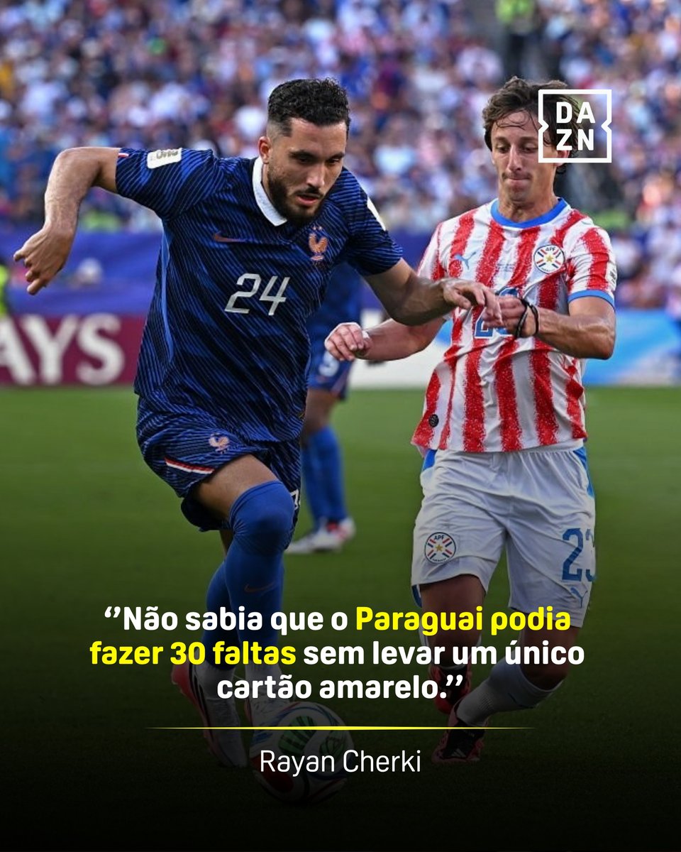 DAZNPortugal's tweet photo. Mbappé e Cherki deixaram duras críticas à Seleção do Paraguai após o jogo dos oitavos de final 🤯

#DAZNFWC https://t.co/Ryi89wQfg7