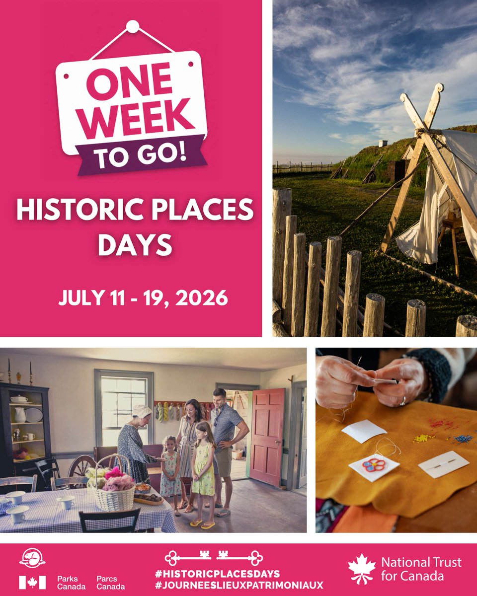 nationaltrustca's tweet photo. 🇨🇦 One week left until #HistoricPlacesDays!
#ExploreCanada #ChooseCanada

---

🇨🇦 Plus qu'une semaine avant les #JournéesLieuxPatrimoniaux !
#ExplorezLeCanada #ChoisirLeCanada https://t.co/2JGu8pABFX