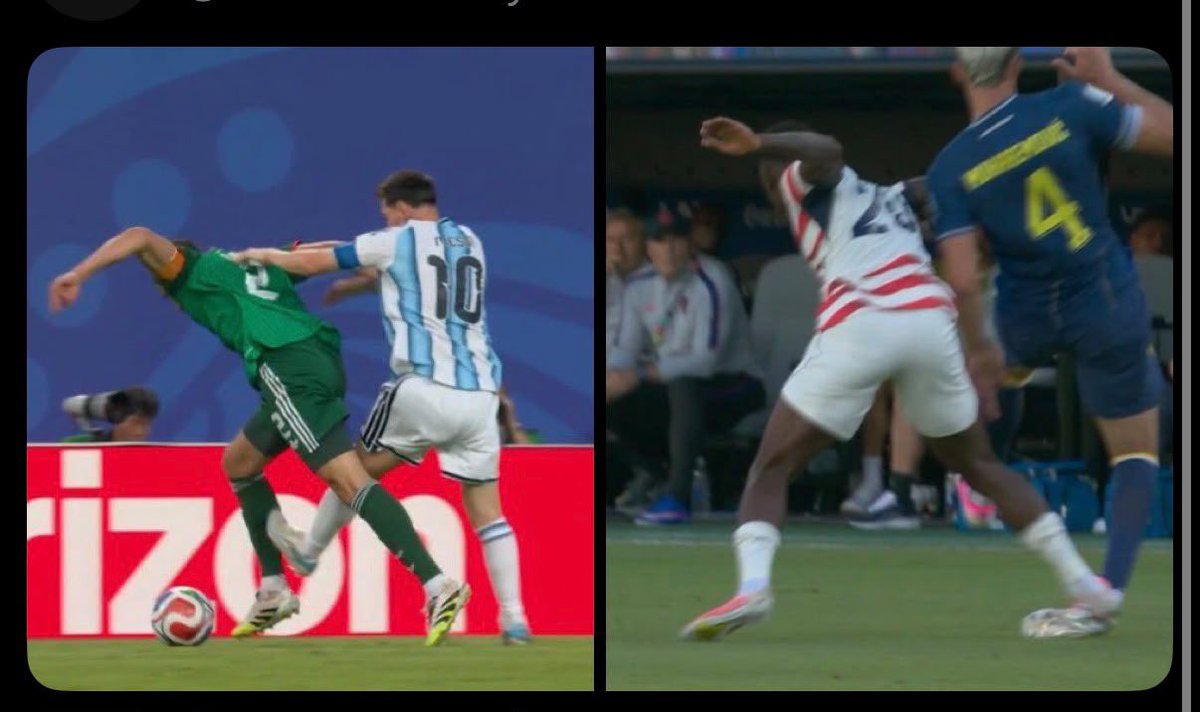VFubol's tweet photo. @TinoCLeclerc Difierencias, una fue roja y la otra no fue ni falta @TinoCLeclerc https://t.co/xXhcQsyoE0