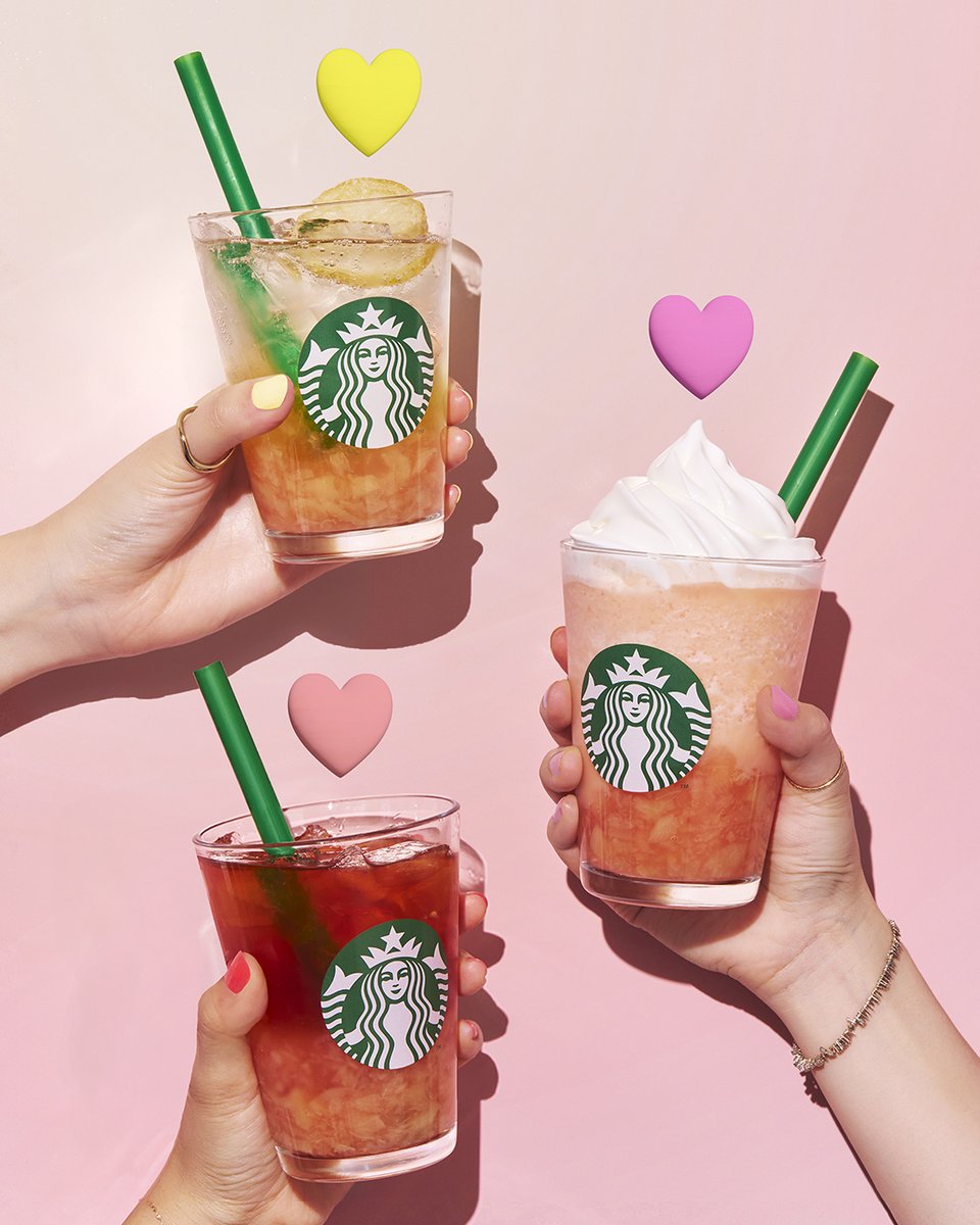 Starbucks_J's tweet photo. 今年の🍑、あなたのお気に入りは見つかりましたか？
お気に入りを【ハートの絵文字】で教えてください👌

𐄁𐄙𐄁𐄙𐄁𐄙𐄁𐄙𐄁𐄁𐄙𐄁𐄙𐄁𐄙𐄁𐄙𐄁 
🩷とろっ
#ピーチアンドピーチミルクフラペチーノ🄬

💛シュワっ
 #チラックスソーダピーチ
 
❤️ごろっ
#クラフトジューシーピーチティー
𐄁𐄙𐄁𐄙𐄁𐄙𐄁𐄙𐄁𐄁𐄙𐄁𐄙𐄁𐄙𐄁𐄙𐄁 

「もう飲んだよ✨」
「次はこれが飲みたい👀」
「これから飲んでみようかな☁」
みなさまのお声もぜひ聞かせてください💬