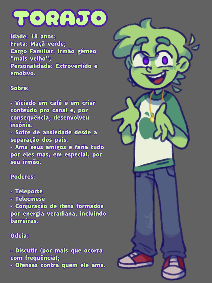 KSouza_Draws's tweet photo. Já que hitou (porque será né?), tomem as ficha dos principais aí
É uma proposta de AU. O nome é Mundo Torajo - Rewrited/Reescrito e planeja ser voltado pra fãs jovens adultos como eu. <3
Só vou mostrar as dos secundários se o Torajo vier aqui de novo (foi mal guys)
#mundotorajo https://t.co/7BDzbh1AZM