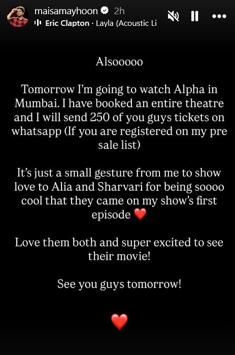 KrishnaAnand_'s tweet photo. So Samay Raina has joined the YRF gang as well. These guys along with Karan Johar, Alia Bhatt are so desperate for Alpha to run. It won’t, it’s a dogshit movie that’s failed. https://t.co/P7PgVmfRXV