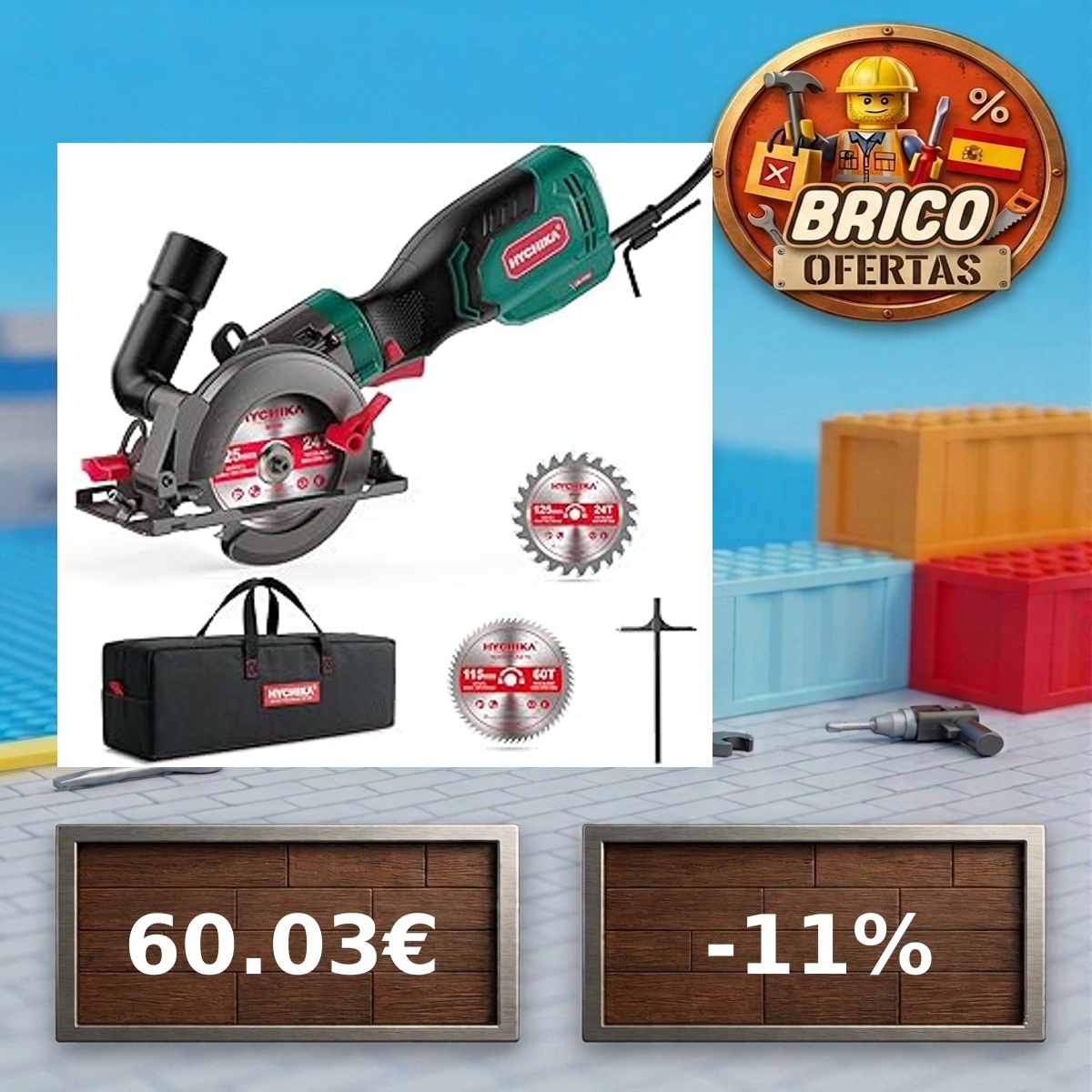 BricoSniperES's tweet photo. 🛠️ HYCHIKA Sierra Circular de Mano, Mini Sierr...

💰 Precio: 60.03€ (Base: 67.52€)
📉 Descuento: -11.1% | ¡Mínimo de fábrica! 🛠️
🎯 Sniper: 52/100

🛒 Caza el chollo: https://t.co/1boFHjGHXD
 #brico #ofertas #chollos #Afiliado https://t.co/b4evJLRvw1