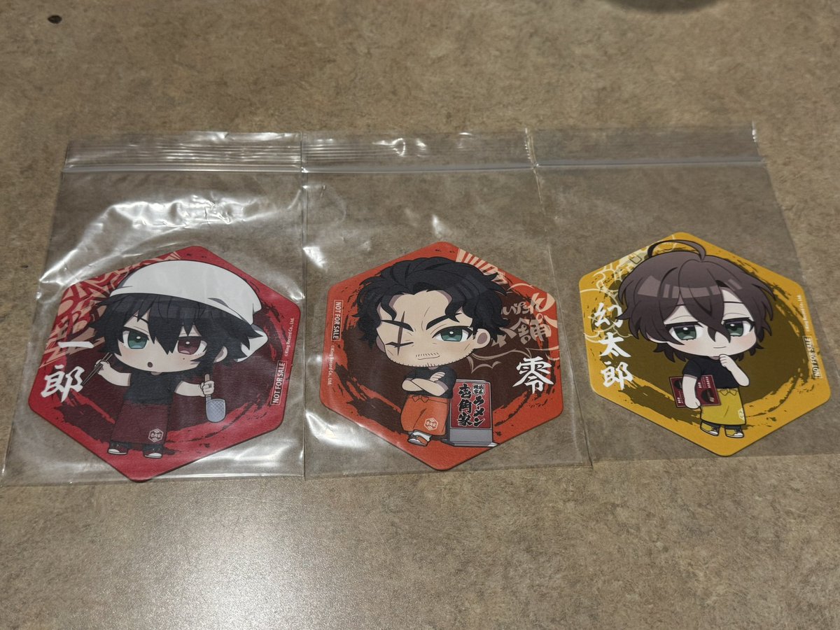 spdl_E's tweet photo. 【交換】 ヒプマイ 壱角家 ラーメン 特典 ドリンク コースター 

譲：一郎、幻太郎、零

求：左馬刻 or 独歩(相方分)

15時頃までカラオケ館関内店→壱角家川崎店に移動予定です。
近辺にてお手渡し交換いただける方がいらっしゃいましたらお声掛けください。

出先のためID無しで失礼します🙇‍♀️ https://t.co/dYxmJwrXdP